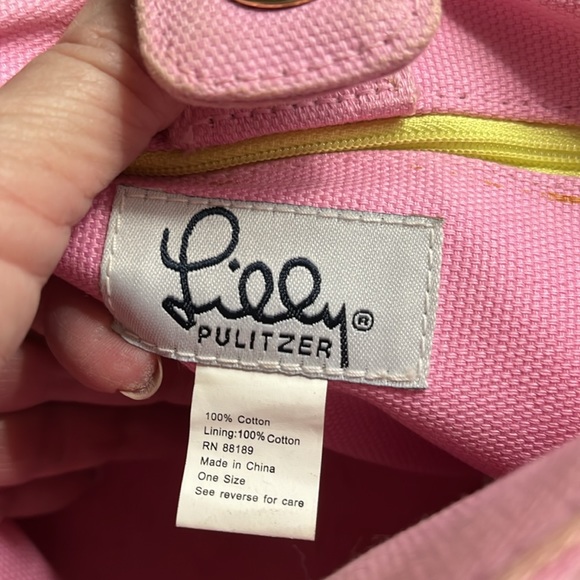 Lilly Pulitzer pocketbook with lace trim, pink, orange and green. - Picture 5 of 6